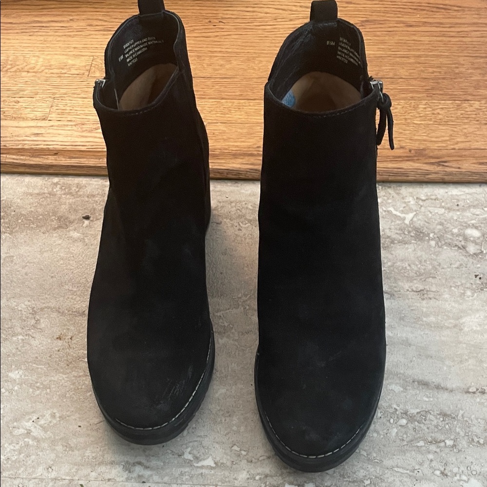 Sofft Black Suede Ankle Booties